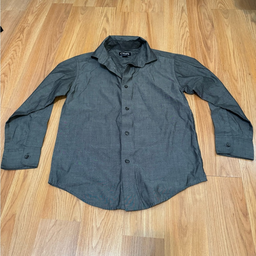 Chaps Boys Gray Button Down